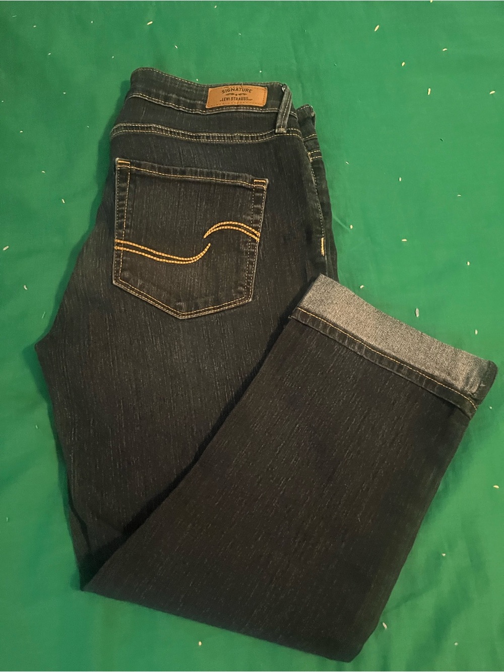 Signature by Levi Strauss Dark Blue Straight Leg Women’s Jeans